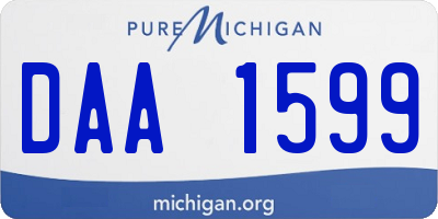 MI license plate DAA1599