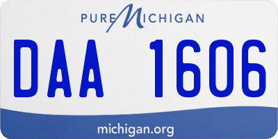 MI license plate DAA1606