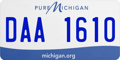 MI license plate DAA1610