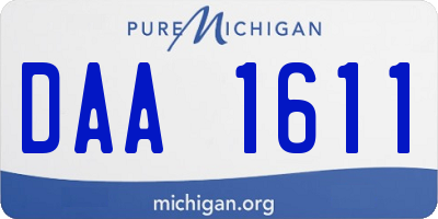 MI license plate DAA1611
