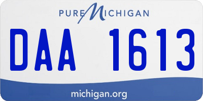 MI license plate DAA1613