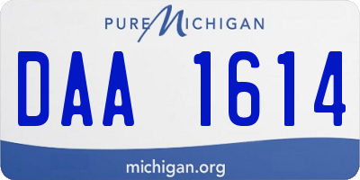 MI license plate DAA1614