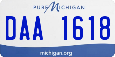 MI license plate DAA1618