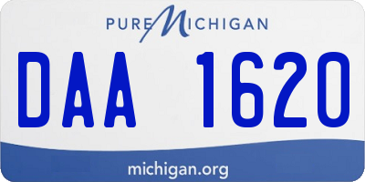 MI license plate DAA1620