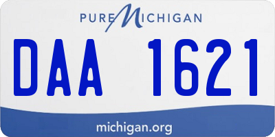 MI license plate DAA1621