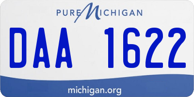 MI license plate DAA1622