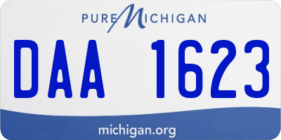 MI license plate DAA1623