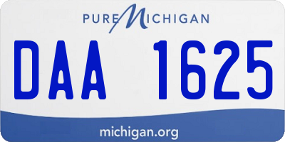 MI license plate DAA1625