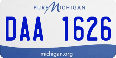 MI license plate DAA1626