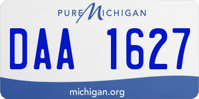 MI license plate DAA1627