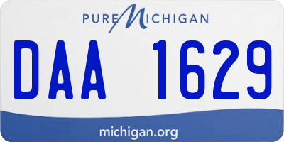 MI license plate DAA1629