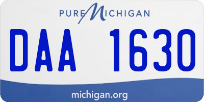 MI license plate DAA1630