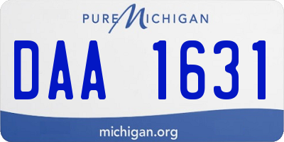 MI license plate DAA1631