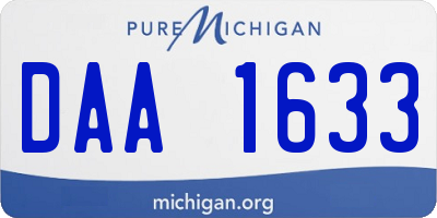 MI license plate DAA1633