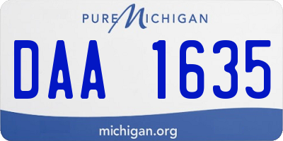 MI license plate DAA1635