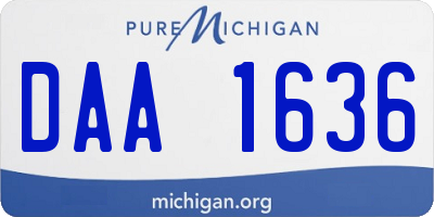 MI license plate DAA1636