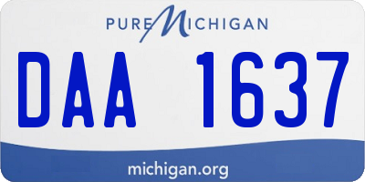 MI license plate DAA1637