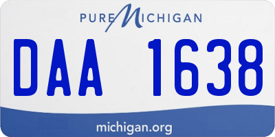 MI license plate DAA1638