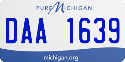 MI license plate DAA1639