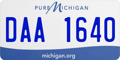 MI license plate DAA1640