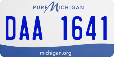 MI license plate DAA1641