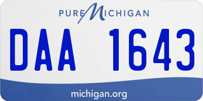 MI license plate DAA1643