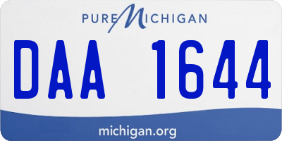 MI license plate DAA1644