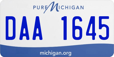 MI license plate DAA1645