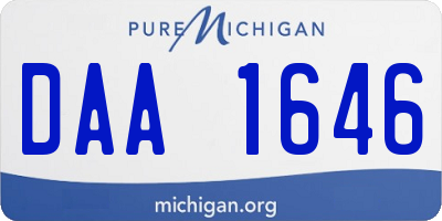 MI license plate DAA1646