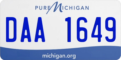 MI license plate DAA1649