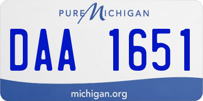 MI license plate DAA1651