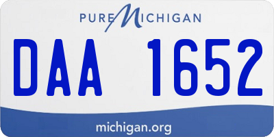 MI license plate DAA1652