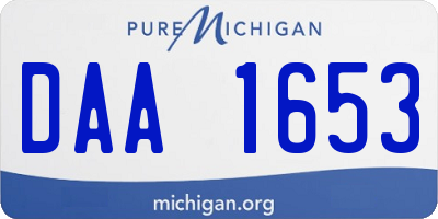 MI license plate DAA1653