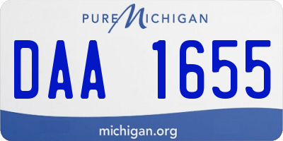 MI license plate DAA1655