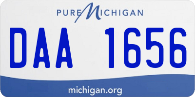 MI license plate DAA1656