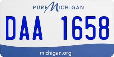 MI license plate DAA1658
