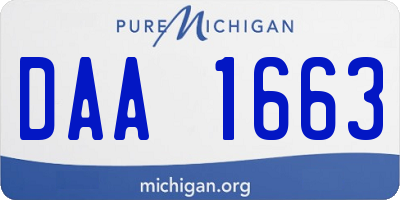 MI license plate DAA1663