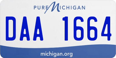 MI license plate DAA1664