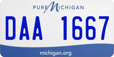 MI license plate DAA1667