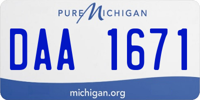 MI license plate DAA1671