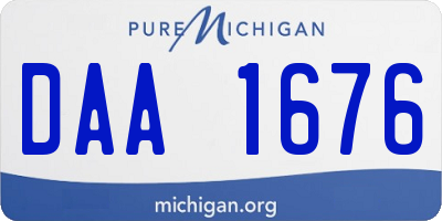 MI license plate DAA1676