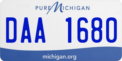 MI license plate DAA1680