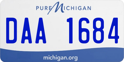 MI license plate DAA1684