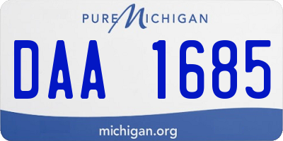 MI license plate DAA1685