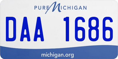 MI license plate DAA1686