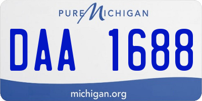 MI license plate DAA1688