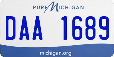 MI license plate DAA1689