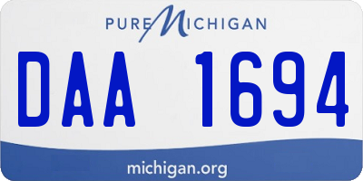 MI license plate DAA1694