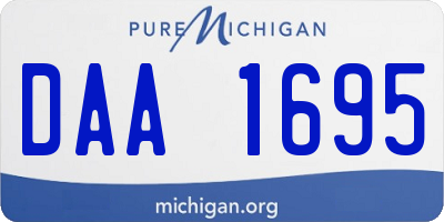 MI license plate DAA1695