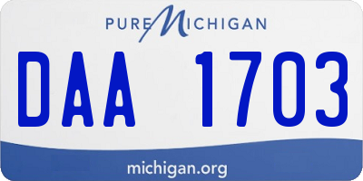 MI license plate DAA1703